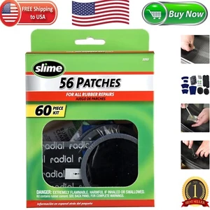 60-Piece Rubber Patch Kit with Glue & Storage Box - Perfect for Puncture Repairs - Picture 1 of 7