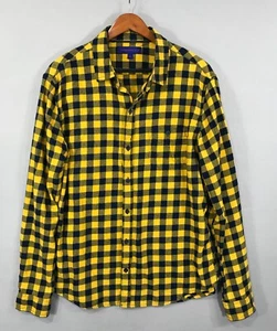 Camisa Aeropostale Para Hombre Grande Amarilla Negra Cuadros Franela Abotonada Manga Larga - Imagen 1 de 11