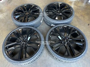 26” Inch BLACK WHEELS Fits Ford F150 Expedition Bronco 6X135 with TIRES and TPMS - Picture 1 of 8