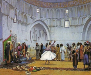 THE WHIRLING DERVISHES 1895 SUFI TRADITION ORIENTALIST PAINTING BY GEROME REPRO - Picture 1 of 3