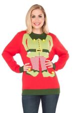 Rubie's Women's Red Elf Ugly Christmas Sweater, Multi, Large