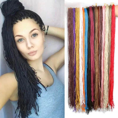 Extensiones de cabello trenzadas de ganchillo de caja larga delgada de 28" micro rastas locos cabello Foto 1 de 4