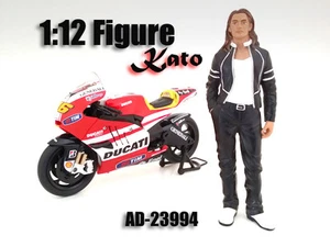 BIKER KATO FIGURINE FIGURE FOR 1/12 SCALE MOTORCYCLES AMERICAN DIORAMA 23994 - Picture 1 of 2
