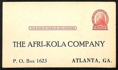 The Afri-Kola Company* Extracto c1920 Oferta por correo Formulario de respuesta Postal Sin usar Foto 1 de 2