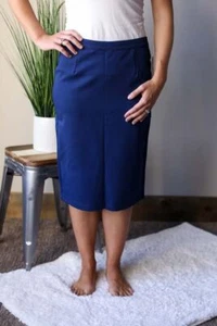 Navy Dressed Up Pencil Skirt NWT Women's Boutique Clothing - Picture 1 of 4