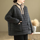 Womens Lightweight Mixed Colors Hoodie Pullover Padded Jacket Loose Quilted Coat
