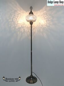 Turkish Floor Lamp Cracked Pattern Glass Standing Lights