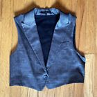 Theory Y2K Vintage Crop Vest 8 Lapels Collar Heather Grey Linen Blend Worn Once