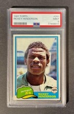 1981 Topps RICKEY HENDERSON # 261 - PSA 9