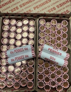 2025 P & 2025 D - 2024 P & 2024 D Lincoln Penny Roll / 1¢ Coin- 4 Full Rolls - Picture 1 of 5