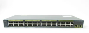 Cisco WS-C2960-48TT-L 48 10/100 2 1000 BaseT 16Gbps 255 VLAN max zq - Picture 1 of 4