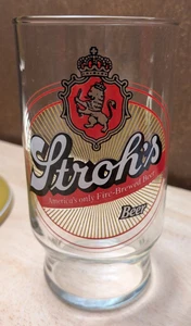 Vintage Stroh's Beer 12oz Glas "America's only Fire-brewed Beer" 5,25"T - Bild 1 von 4