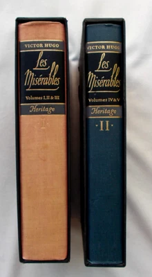 Victor Hugo: Les Miserable, Heritage Press 2 Vol Set, HC w/slipcases/GC Foto 1 de 4