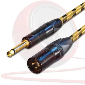 Male XLR to Jack Cable. Long Mono Jack lead. Unbalanced Sommer Vintage Tweed - Picture 1 of 4