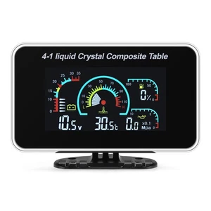4 IN 1 Gauge Car LCD Digital Oil Pressure+Voltmeter+Fuel Level+Water Temp Meter - Picture 1 of 18