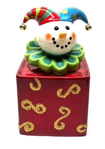 VTG RAZ Imports Christmas Clown Yultide Snowman Jester Cookie Jar - Picture 1 of 10