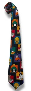 Vintage 1993 Looney Tunes Mania Krawatte Krawatte - Marvin, Bugs, Daffy, Tweety, Sylvester - Bild 1 von 6