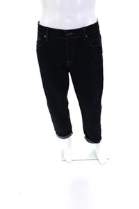 7 For All Mankind Mens Dark Wash Slimmy Leg Jeans Black Cotton Size 36 - Picture 1 of 8