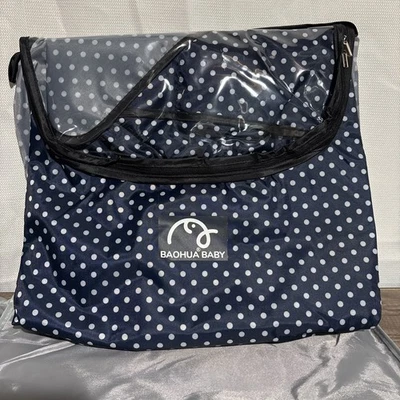 New VAOHUA baby Stroller cover blue white polkadot - Image 1 of 2