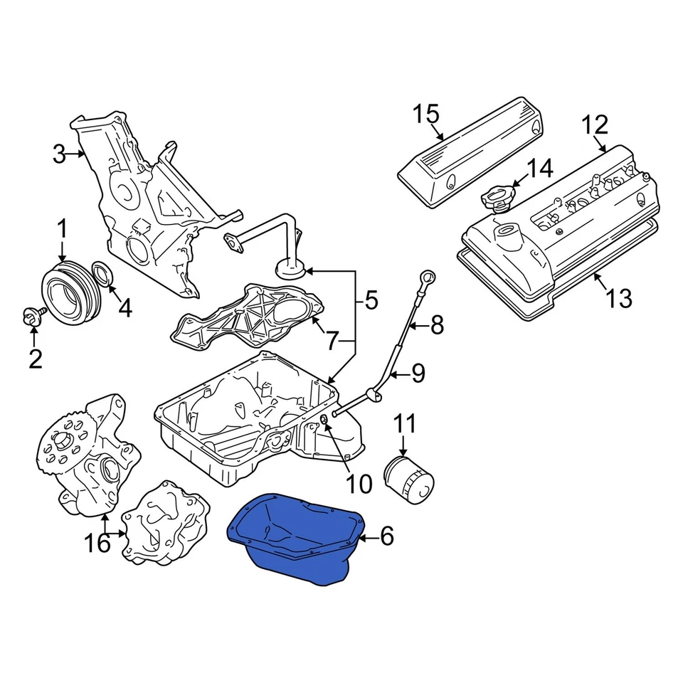 For Suzuki Grand Vitara 1999-2005 Suzuki 1152085F10 Lower Engine Oil Pan - Image 1 of 4