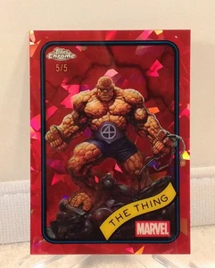 2025 Topps Chrome Marvel Sapphire, THE THING, Red Refractor 5/5, #109 - Picture 1 of 2