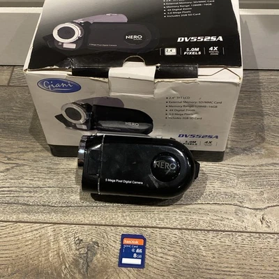 Giani Nero DV5525A Digital Video Camera 5MP 4x Zoom Boxed with 8GB SD Card  - Image 1 of 4