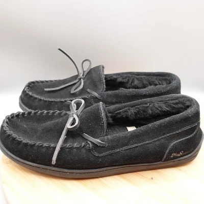 My Slippers Mocasines Para Hombres 9 Forrados de Piel Sintética Negro Gamuza Cómodos Sin Cordones Defectos Foto 1 de 4