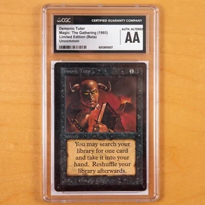 Demonic Tutor - CGC Graded AA (Beta) Magic the Gathering 1993 MtG P9 - Picture 1 of 7