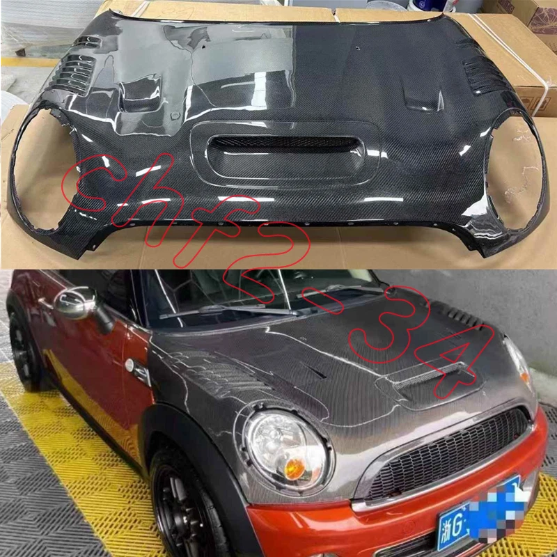 For MINI Cooper R55 R56 R57 R58 R60 JCW Carbon AG style Front Hood Vented Bonnet - Image 1 of 4