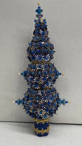 VINTAGE HANDMADE BEADED & SEQUIN CHRISTMAS TREE TOPPER! ONE OF A KIND! 1970’S - Picture 1 of 2