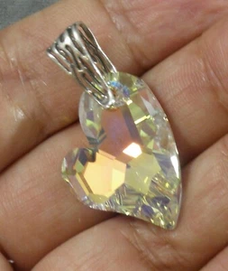 Anhänger 2 U Herz Avilagems Swarovski Kristall AB .925 Sterlingsilber MD - Bild 1 von 5