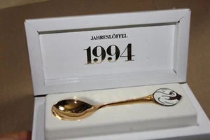 RB16 RB31 R&B Robbe & Berking cucchiaio anno 1994 argento 925 placcato oro da collezione IMBALLO ORIGINALE - Foto 1 di 9
