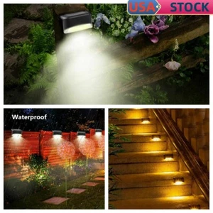 2PCS Outdoor Solar LED Deck Lights Garden Path Pathway Stairs Steps Fence Lamp - Picture 1 of 15