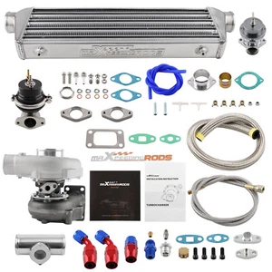 Universal Turbo T3  T4 T04e Flange Bov Pipe Oil Line Wastegate Turbocharger Kits - Picture 1 of 11