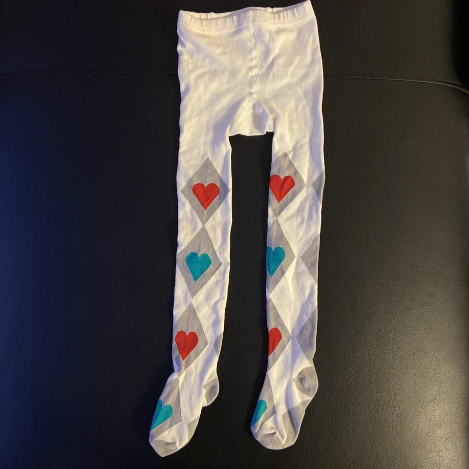 Niñas M Medias Punto Argyle Corazones Blanco ALAS DE PAPEL Foto 1 de 3