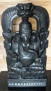  Ganesha Hand Carved Rosewood 9” Tall Sculpture Vintage  Bookends - Picture 1 of 8
