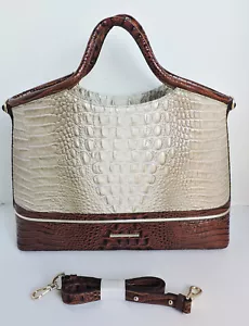 Brahmin Elaine Clay Caye Pecan braun geprägtes Leder Umhängetasche Schultertasche Neu mit Etikett - Bild 1 von 10