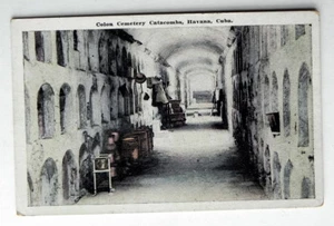 HAVANA CUBA 1915-30 Vintage Postcard COLON CEMETERY CATACOMBS - Picture 1 of 1