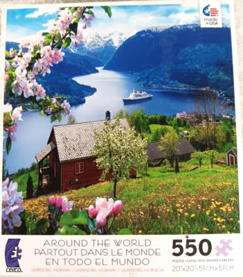 Norway Scenic Fjord 550 Piece Jigswaw Puzzle Around the World by Ceaco - Image 1 of 3