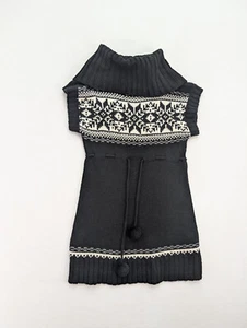 Energie Girl's Sweater Dress Size XL Black Cowl Neck Belt - Picture 1 of 12
