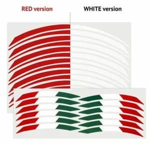 MOTO GUZZI RED WHITE WHEEL RIM STICKER ROSSA RED ITALIAN FLAG KIT 24 PIECES - Picture 1 of 10