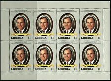 Liberia #1113 George Bush $1 Sheet of 8 Stamps Postage 1989 Mint NH
