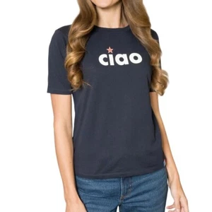 Camiseta para mujer KULE x S.Pellegrino Ciao azul marino algodón edición limitada XS NUEVA CON ETIQUETAS - Imagen 1 de 6
