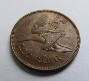 Ireland 1931 Farthing Coin Old Irish 1/4d Scarce High Grade Traces Luster - Picture 1 of 6
