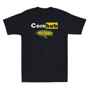 Corn Hub Shirt Funny Corn Quote Vintage Men's Short Sleeve T-Shirt Gift Idea Tee - Picture 1 of 8