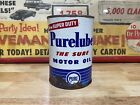 Pure+Purelube+Super+Duty+Motor+Oil+Can+Vintage+Original+NOS+Full+Metal+Quart