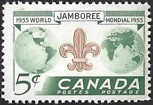 Canada # 356 BOY SCOUTS WORLD JAMBOREE Mint Issue 1955 Gum Blemish - Picture 1 of 2