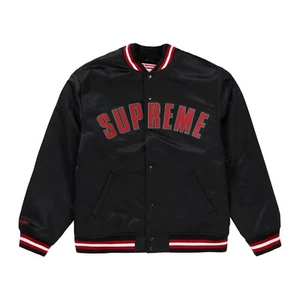 Supreme Mitchell and Ness Black Varsity Jacket - Size Medium - Bild 1 von 5