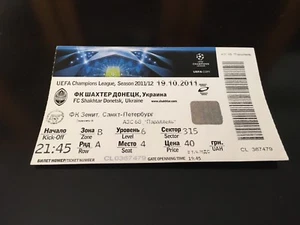 Ticket Match Champions Shakhtar Donetsk Ukraine - Zenit San Petersburg 2011 - Imagen 1 de 1