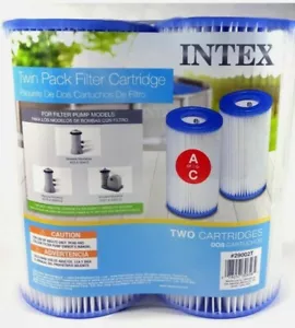 Intex Swimming Pool Filter Cartridge A Or C (Twin Pack) - Picture 1 of 4